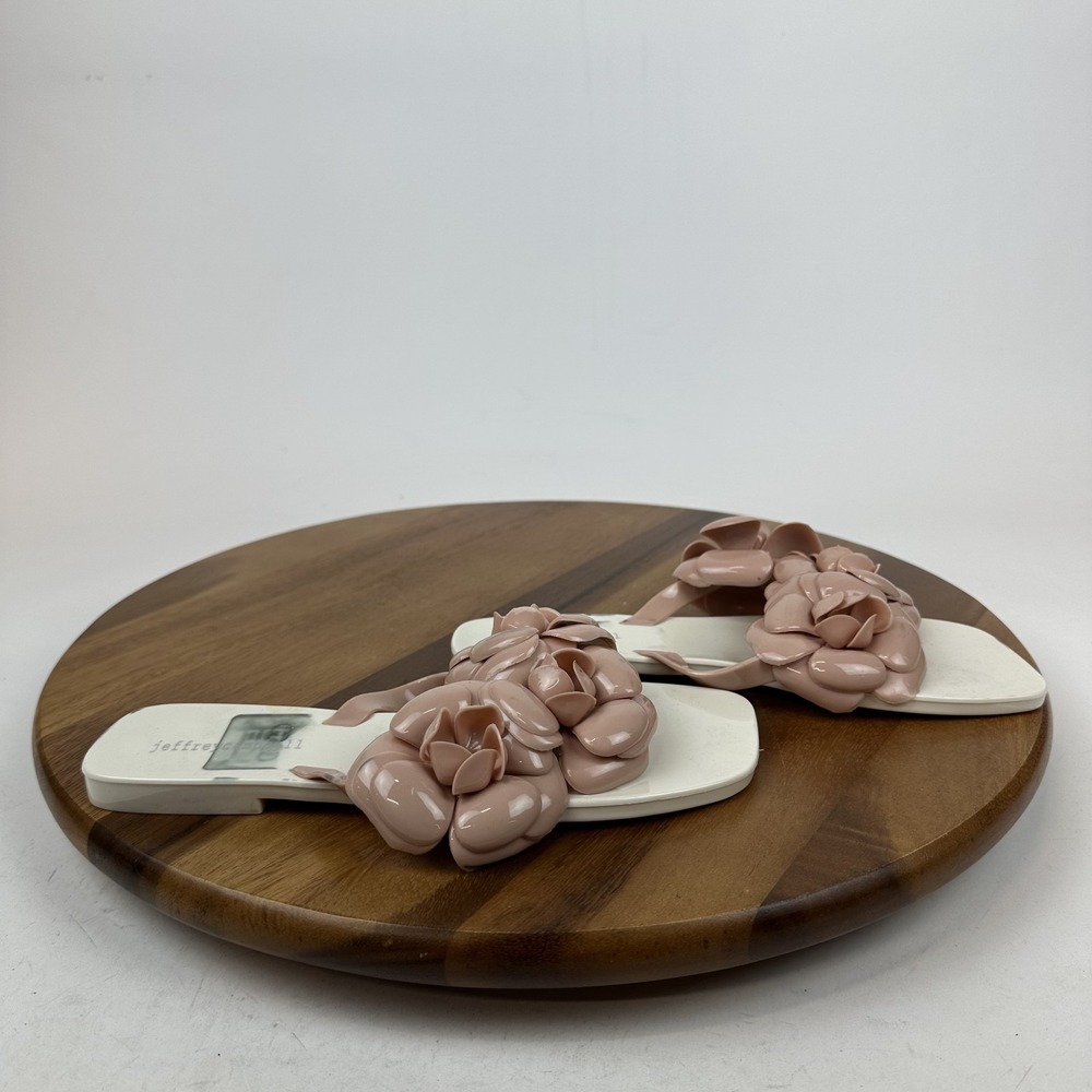 Womens Jeffrey Campbell Floralee Nude Jelly Thong Flipβ Flops Sandals Size 9 M